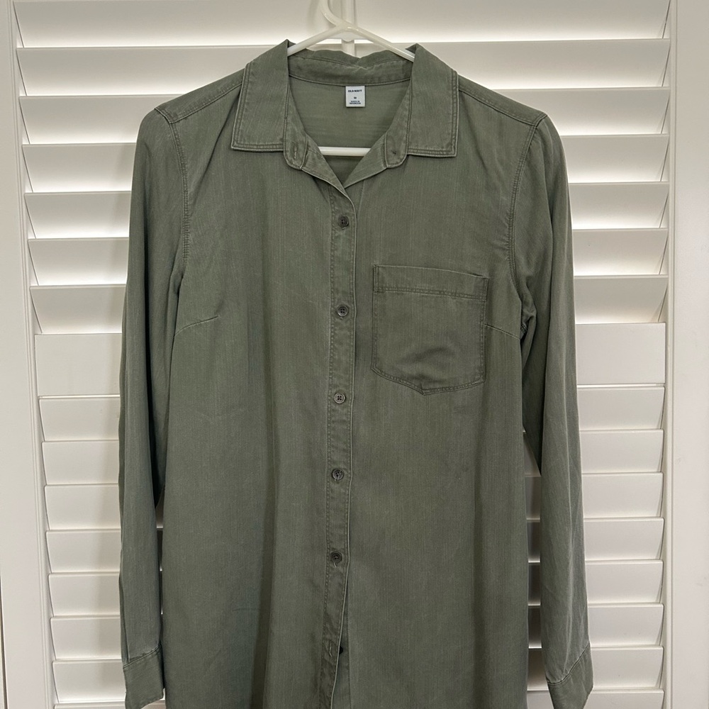 Old Navy Olive Button Down Shirt